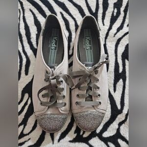 Keds Women's Grey Glitter Toe Sneakers